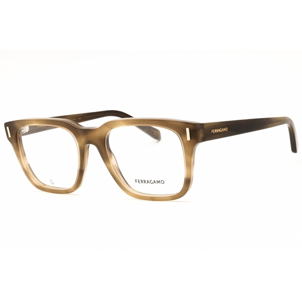 Salvatore Ferragamo SF2996 Eyeglasses Striped Khaki Acetate Rectangular